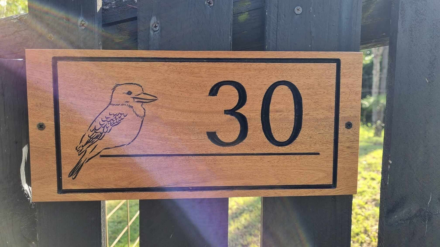 Wooden House Number Sign